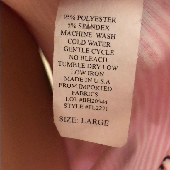 Pink pin striped floral off the shoulder top - Picture 7 of 7